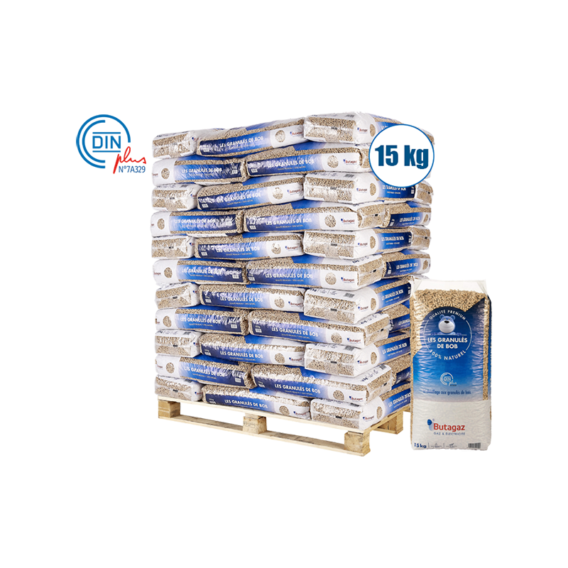 Pellet Butagaz DIN+ 100% résineux - palette de 66 sacs de 15KG – Image 4